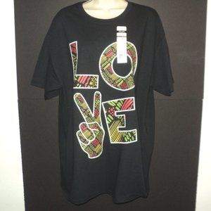 NEW Black Heritage LOVE T-Shirt Size Adult Women's L Black